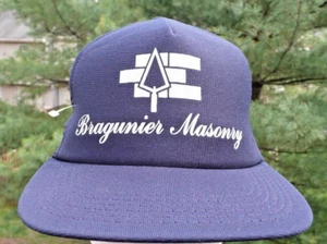 Vtg. Bragunier Masonry Contractor MD Mesh Snapback Trucker Style Hat Made in USA - Picture 1 of 8