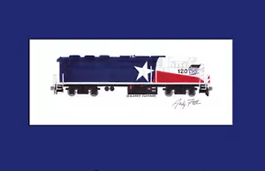 Trinity Railway Express F59PH #120 11"x17" stampa opaca firmata Andy Fletcher - Foto 1 di 1