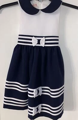 Jessica Ann бутик размер 5 девочек классический морской моряк темно-синий платье - Изображение 1 из 4