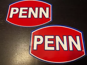 PENN Vinyl Sticker 2PC Set Decal Fishing Reels Rods Fish 5X4 Car Truck - Picture 1 of 1