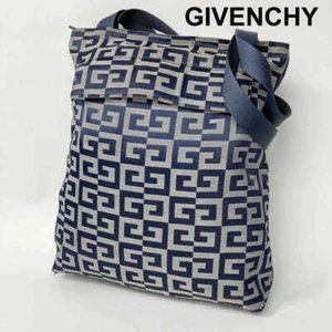 GIVENCHY Tote Shoulder Bag A4 4G Logo Canvas Navy Women's USED FROM JAPAN - Picture 1 of 10