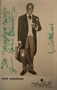 Louis Armstrong ++ autografo ++ leggendario suonatore jazz cantante autografo - Foto 1 di 1