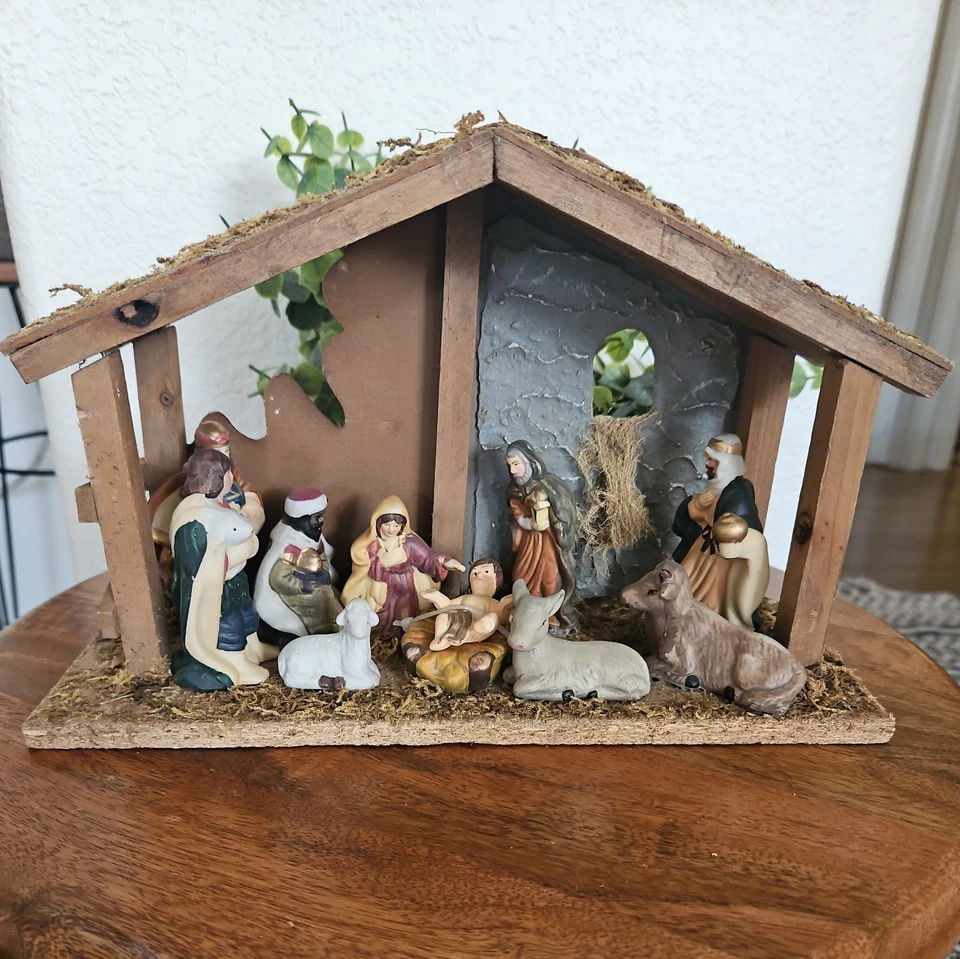 Belén Set Establo 10 Figuras María José Niño Jesús Animales Pastores Wiseme Foto 1 de 4