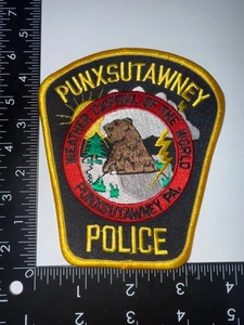 Parche de hombro de policía de Punxsutawney PA obsoleto clima capital día marmotas - Imagen 1 de 2
