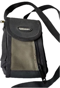 Vintage Case Logic Portable Bag Camera Lens Black Cross Body Strap Black Tan - Picture 1 of 5