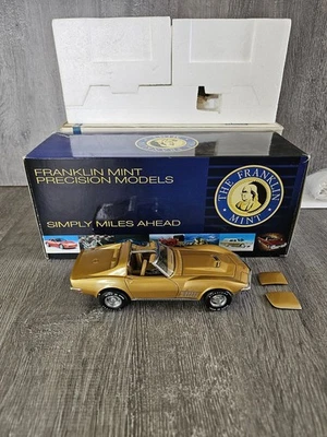 Franklin Mint Precision Models 1971 L56 Corvette Gold 1.24 литая копия автомобиля - Изображение 1 из 4