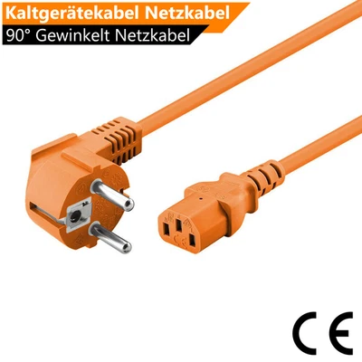 Kaltgerätekabel C13 Stromkabel Netzkabel Strom Kabel PC Computer Monitor Orange - Bild 1 von 4