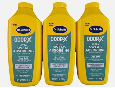 Dr. Scholls ODOR-X Foot POWDER 7oz ( 3 pack ) /  NEW LOOK Exp 09/2027!! 🔥🔥 - Image 1 of 4