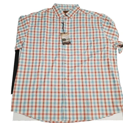 Clearwater Outfitters Shirt Plaid Button NWT XXL 2XL Blue Orange Pastel - Image 1 of 4