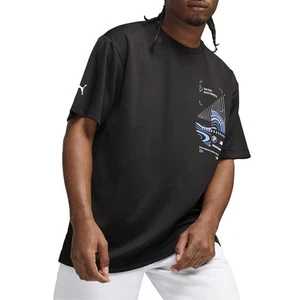 PUMA Bmw Mms Statement Crew Neck Long Sleeve T-Shirt Mens Black Casual Tops 6241 - Picture 1 of 4