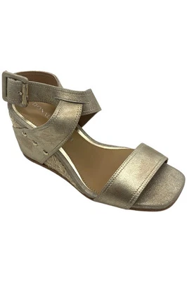 Donald Pliner Feminino Bellville Camurça/Crocco Wedge Platino - Imagem 1 de 3