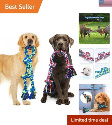 Heavy Duty Dog Rope Toys for Large Breed Aggressive Chewers, 2 Pack Indestruc... - Image 1 of 4