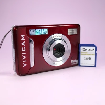 Vivitar Digital Camera Vivicam 7020 7.1MP Red Tested - Image 1 of 4