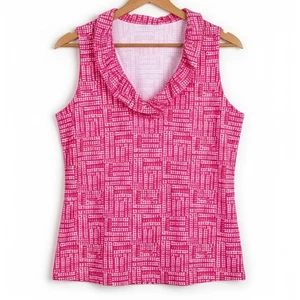 J.McLaughlin Womens S Preppy Coastal Resort Golf Durham Catalina Cloth Tank Top - Picture 1 of 9
