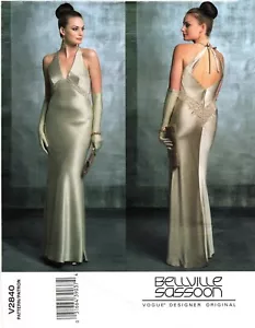 Vestido de Noche Bellville Sassoon Patrón de Costura U-Pick Talla 6-22 Vogue 2840 Fuera de imprenta - Imagen 1 de 2