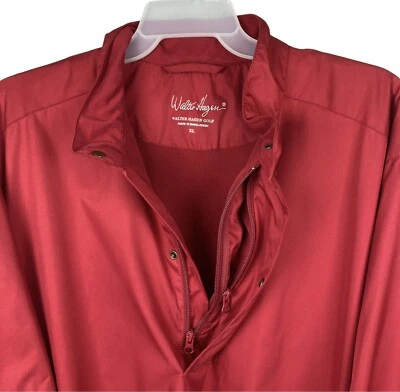 Walter Hagen Golf 1/4 Zip Pullover SS Windbreaker Jacket Mens XL Red Black Mesh - Image 1 of 4