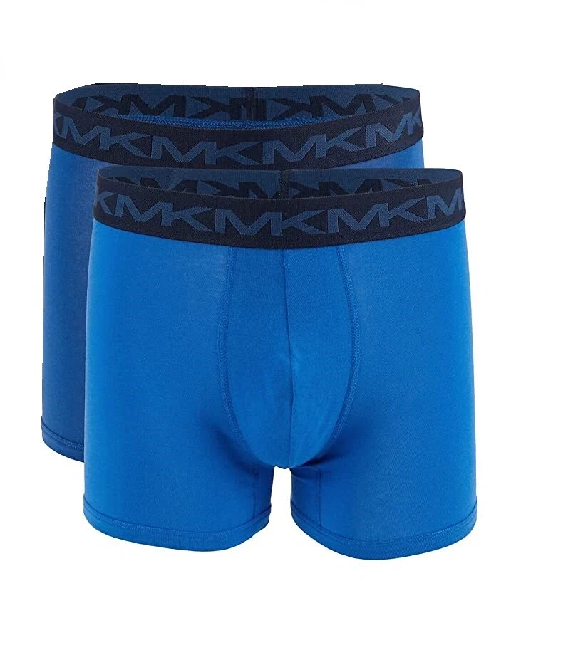 Michael Kors Men's Stretch Factor 2-pack Cotton Boxer Brief Blue S - Image 1 of 1