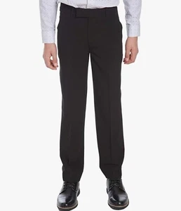 Size 7 Calvin Klein Boys' Flat Bi-Stretch Dress Pant, Straight Leg Fit, Belt Loo - Picture 1 of 3