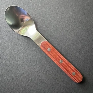 Dansk DAS6 Soup Spoon Stainless Wood Handle Japan Flatware Silverware Rivets - Picture 1 of 11