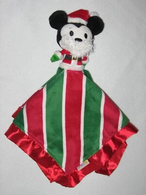 Manta de seguridad Itty Bittys Mickey Mouse Santa Claus bebé Lovey rayas sello Foto 1 de 4