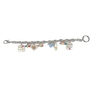 Vintage Friendship Bracelet Silver Tone with Charms and Beads Friends - Picture 1 of 9