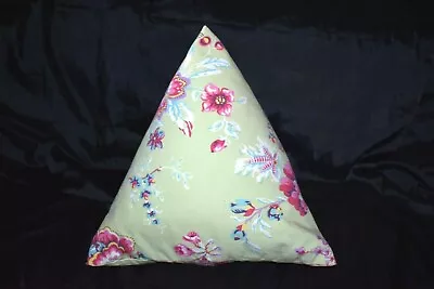  Les Olivades Triangle  Pillow 100% Cotton Green Pink Great Condition  - Image 1 of 4