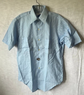 Camisa de vestir vintage años 70 tono sobre tono azul flecha d'Cini Canadá 15 Foto 1 de 4