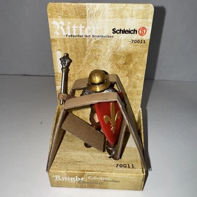 Schleich 70011 Foot Soldier with Mace& Shield Fleur de Lis World Of Knights 2003 - Image 1 of 4
