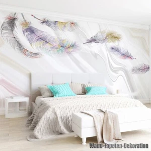 Vlies Fototapete Wandtapete Wandbilder Moderne Federmarmor Tapete 9507 - Picture 1 of 3