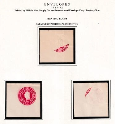 1915 Печать чернил недостатки Sc U429 2c неиспользованный EFO полные углы, клееные клапаны (C6 - Изображение 1 из 4