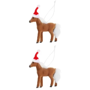 2 Stück Pferde-Hängeornamente, Weihnachtspferd-Anhänger, - Bild 1 von 12