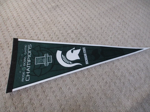 2014 MICHIGAN STATE SPARTANS ROSE BOWL CHAMPIONS FULL SIZE PENNANT * Cover