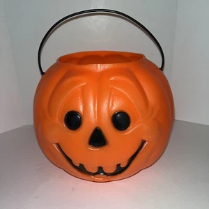 Seau à bonbons vintage en mousse générale Jack-O-Lantern citrouille Halloween - Photo 1/9