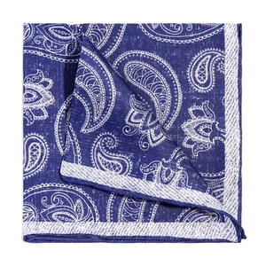 Pañuelo de seda para hombre azul y blanco porcelana azul cuadrado de bolsillo 30 cm 11,8 pulgadas - Imagen 1 de 7