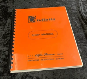 GIULIETTA SHOP MANUAL ALFA ROMEO SERVICE REPAIR BOOK reprint - Picture 1 of 2