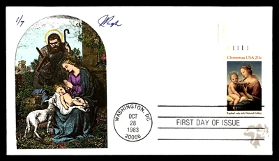 2063 20c Stamp (1983) THE MADONNA AND BABY JESUS FDC HD/HP BY JULIAN PUGH - Image 1 of 2