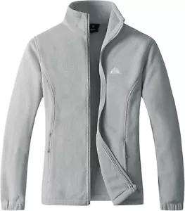 Gimecen Women's Lightweight Full Zip Polar Fleece Coat with Zipper Pockets SZ M - Picture 1 of 6