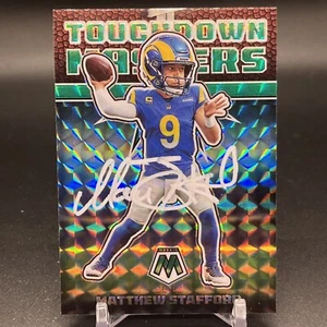 2022 Panini Mosaic-Touchdown Masters Green Mosaic-TD-1 Matthew Stafford Auto COA - Picture 1 of 3
