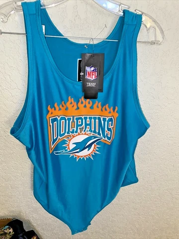 Miami Dolphins NFL Team Apparel Womens PLUS SIZE BODYSUIT SWIM SUIT NWTS 2X KKB Cover