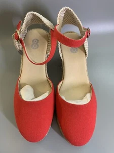 Yoox net a porter Espadrilles Sandal Red Wedge US size 7 EU 38 made in Spain - Picture 1 of 5