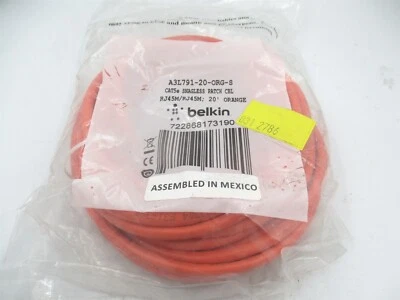 Belkin (A3L791-20-ORG-S) 20ft RJ-45 Cat5e Orange Networking Patch Cable  - Image 1 of 2
