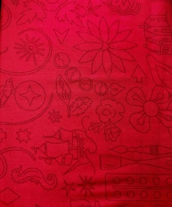 Alison Glass Embroidery Strawberry Red Fabric, 1/2 Yard - Picture 1 of 1