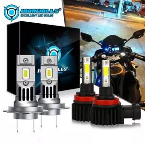 For Suzuki GSXR600 2006-2007 2011-2018 H7 H9 LED Headlight Bulbs 10000LM 6000K - Picture 1 of 12