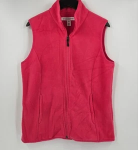 Amazon Essentials Womens Pink Fleece Vest Zip Front w/Stand Up Collar Sz L - Picture 1 of 4