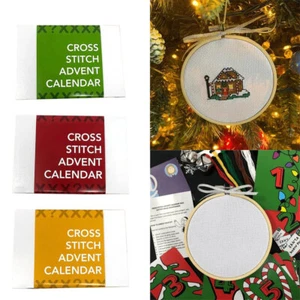 Cross Stitch Advent Calendar, Christmas Embroidery Kit OY - Picture 1 of 17