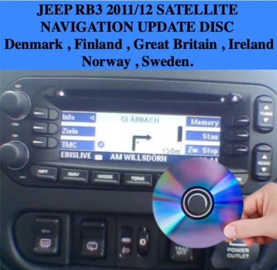 Chrysler Jeep navigation Europe RB3 Map Satnav disc CD - UK - Image 1 of 2