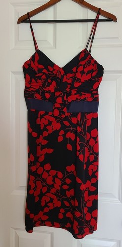 Abito tubino in seta floreale rosso nero Tory Burch us intime ottimeioni condiz t