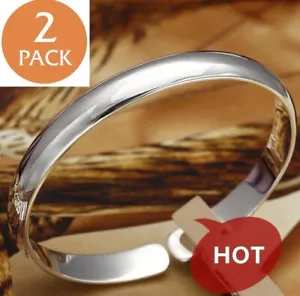 Elegant 925 Sterling Silver New Fashion Jewelry Unique Open Bracelet Bangle Cuff - Picture 1 of 13