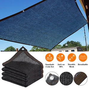 90% Black Sunblock Shade Cloth Taped Edge with Grommets UV Resistant Shade Net - Picture 1 of 31