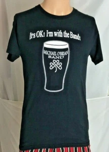 T-shirt uomo Michael O'Brien Band taglia S nera maglietta concerto "I'm With The Band" - Foto 1 di 6